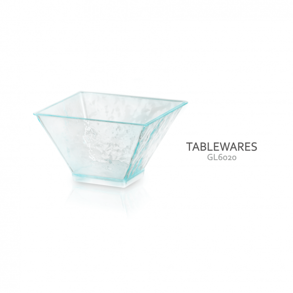 【食品容器】玻璃紋 方碗